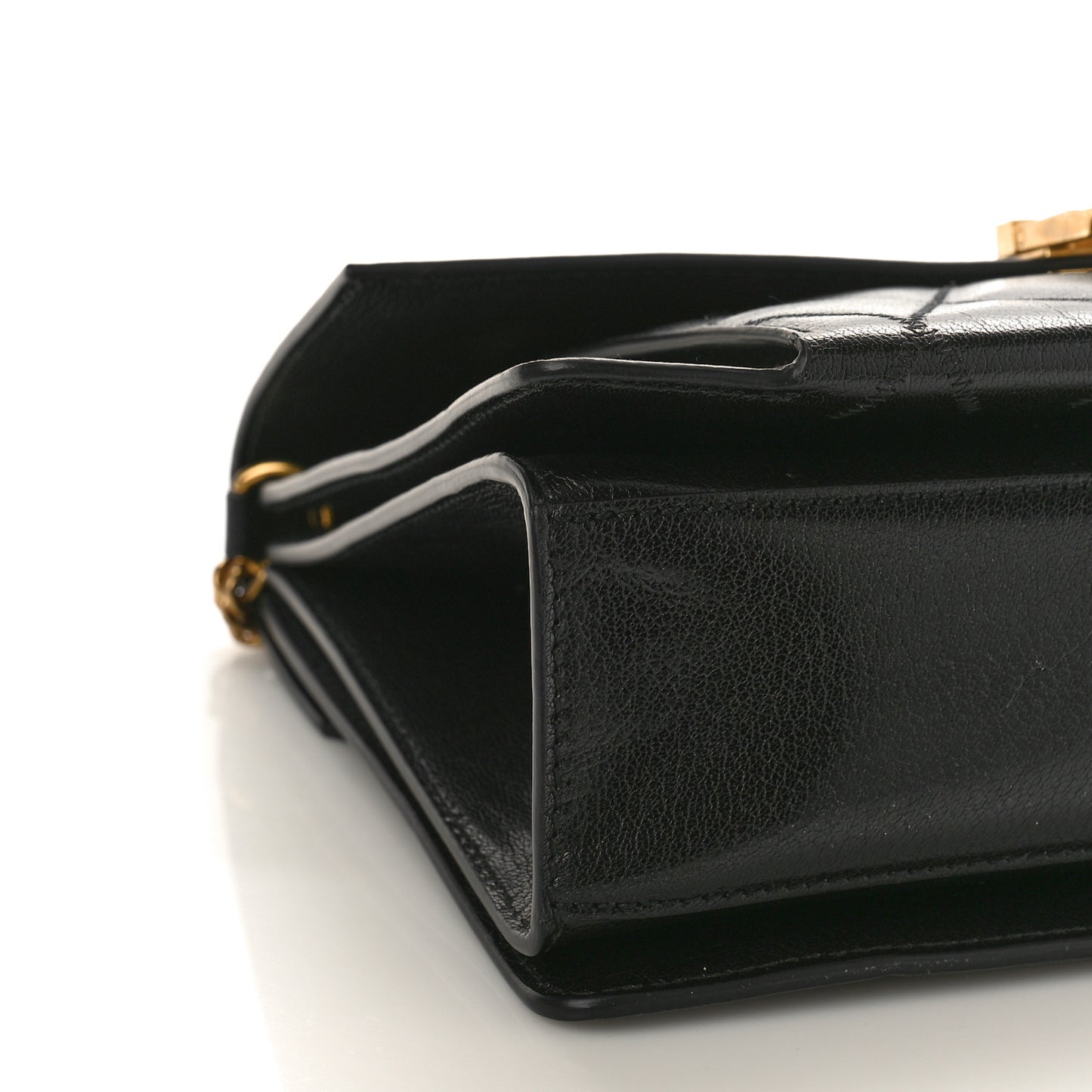 Goatskin Quilted Medium GV3 Shoulder Bag Black