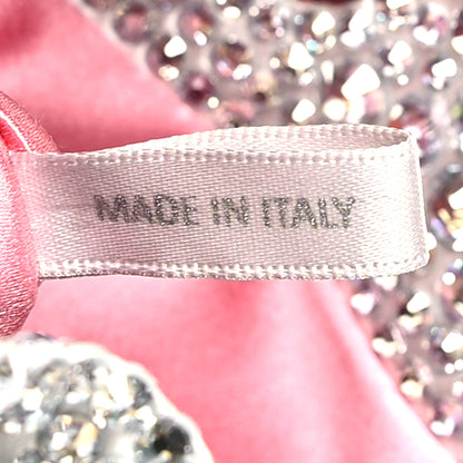 Jimmy Choo Satin Hotfix Crystal Embellished Bon Bon Bucket Bag Candy Pink Silver 7 of 11