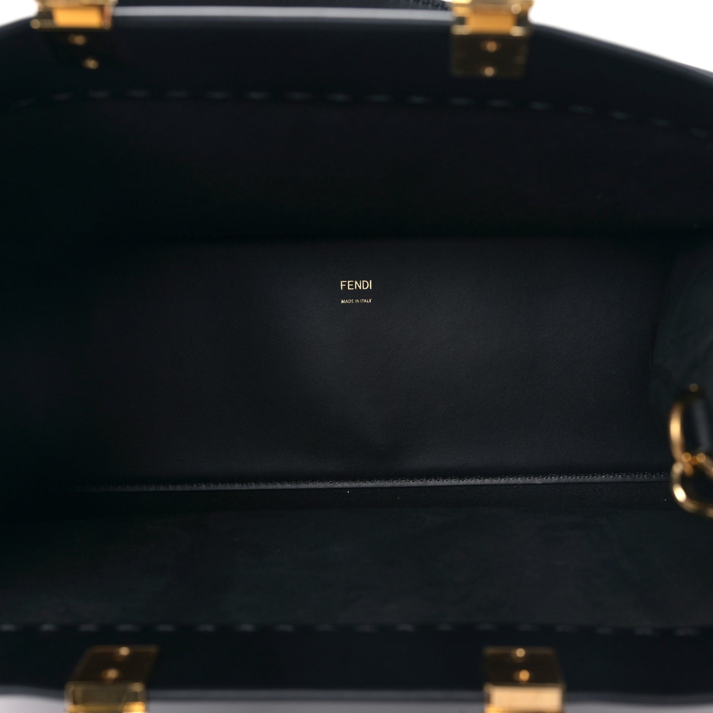 Vitello King Plexiglass Medium Fendi Sunshine Shopper Tote Black