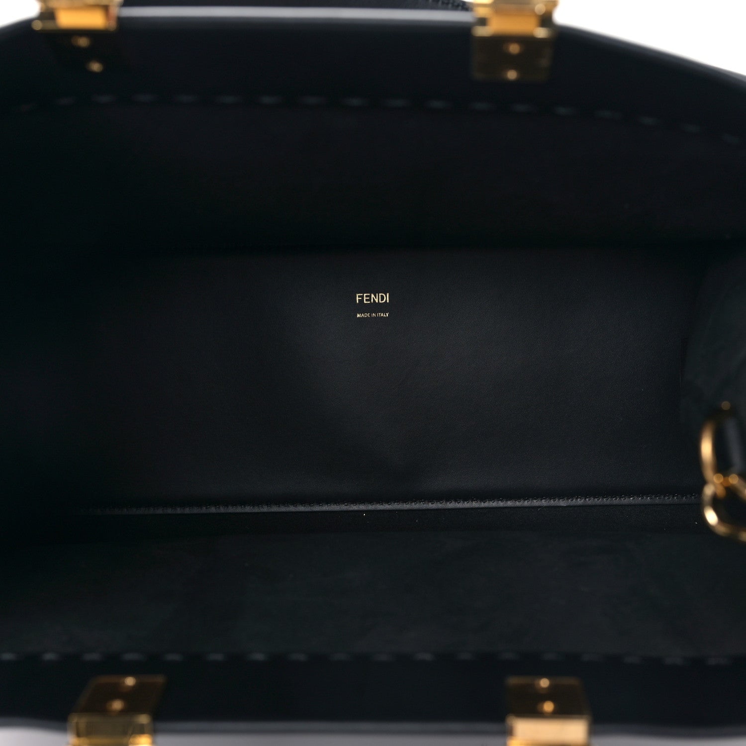 Fendi Vitello King Plexiglass Medium Fendi Sunshine Shopper Tote Black 5 of 8