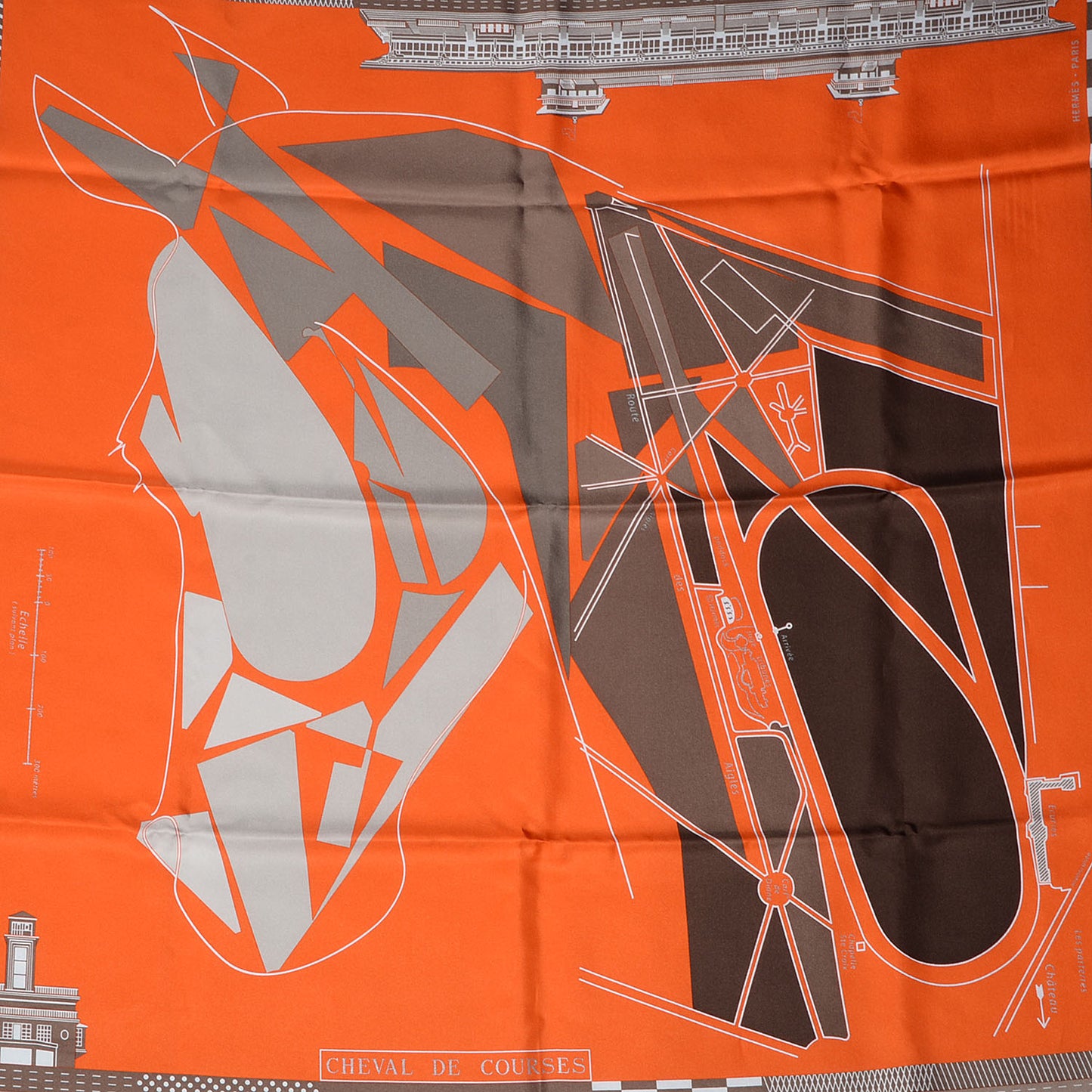 Silk Cheval De Courses Scarf 90