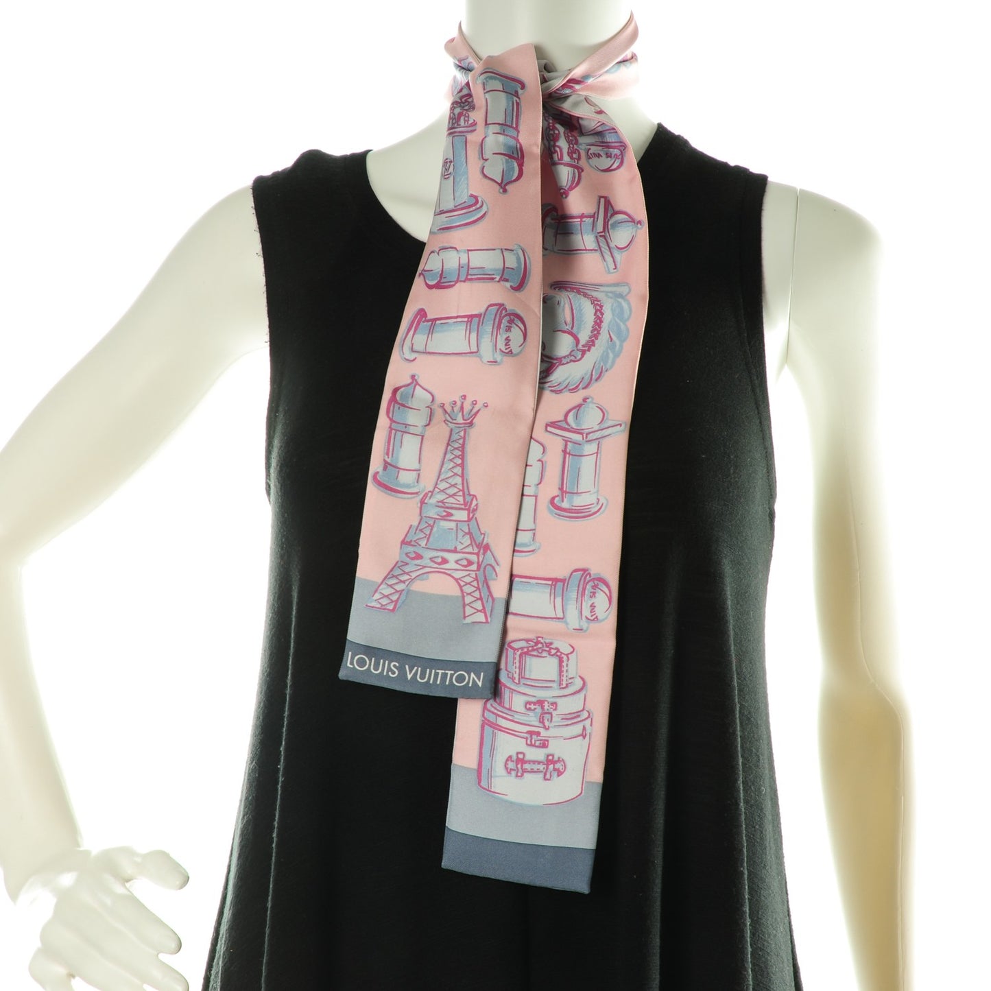 Silk Chess Bandeau Blue Ciel