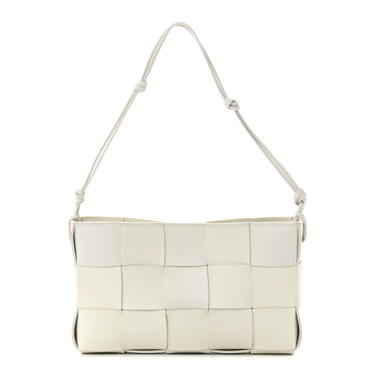 Calfskin Maxi Intrecciato Cassette Pouch On Strap Chalk