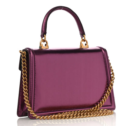 Dolce & Gabbana Metallic Nappa Small Devotion Top Handle Bag Purple 3 of 11