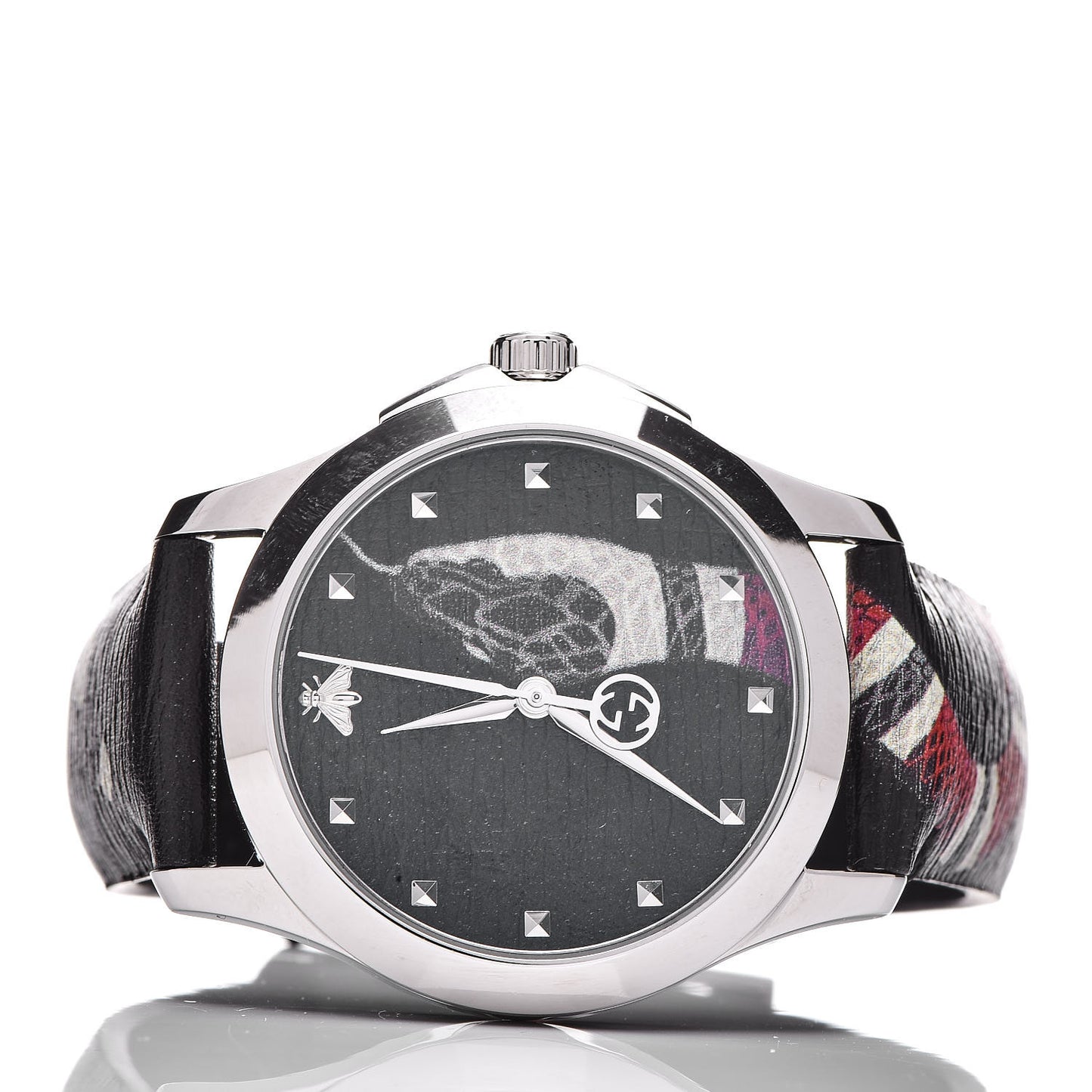 Stainless Steel Calfskin 38mm Le Marche Des Merveilles Snake Quartz Watch Black