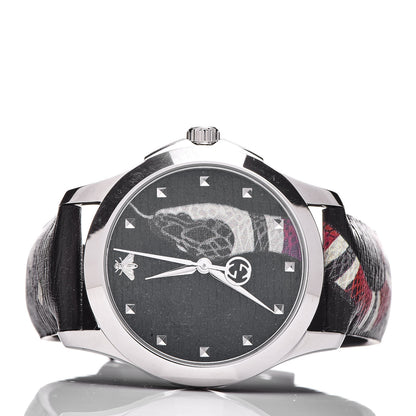 Gucci Stainless Steel Calfskin 38mm Le Marche Des Merveilles Snake Quartz Watch Black 3 of 8