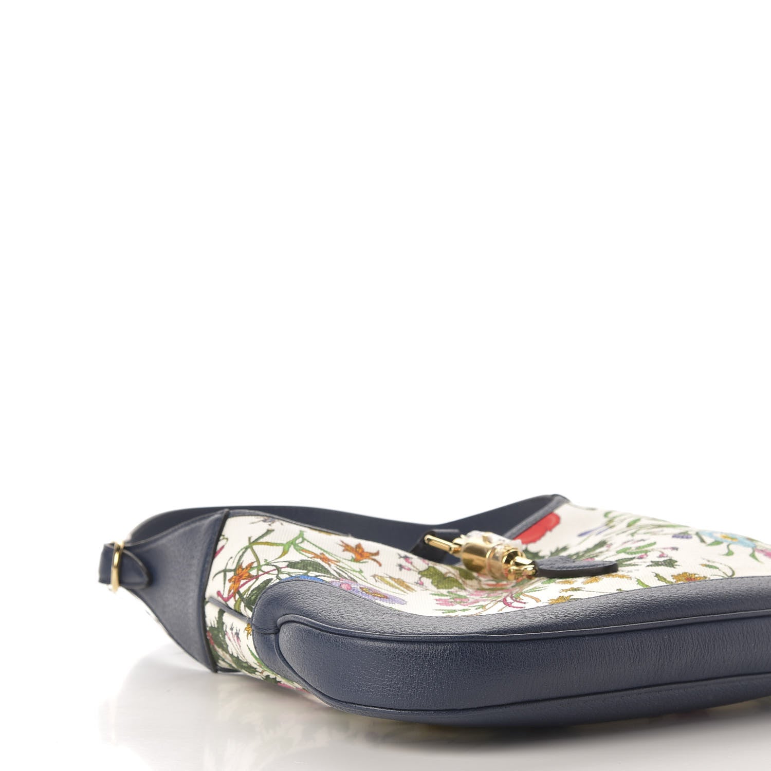 Gucci Canvas Flora Medium Jackie Hobo Blue Agata 9 of 11