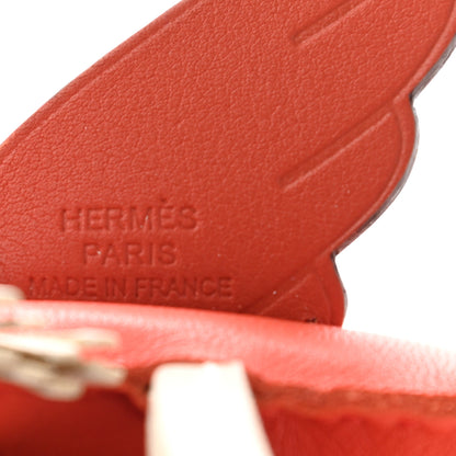 Hermes Milo Lambskin Grigri Rodeo Pegase Horse Bag Charm PM Orange Poppy Craie Terre Battue 3 of 4