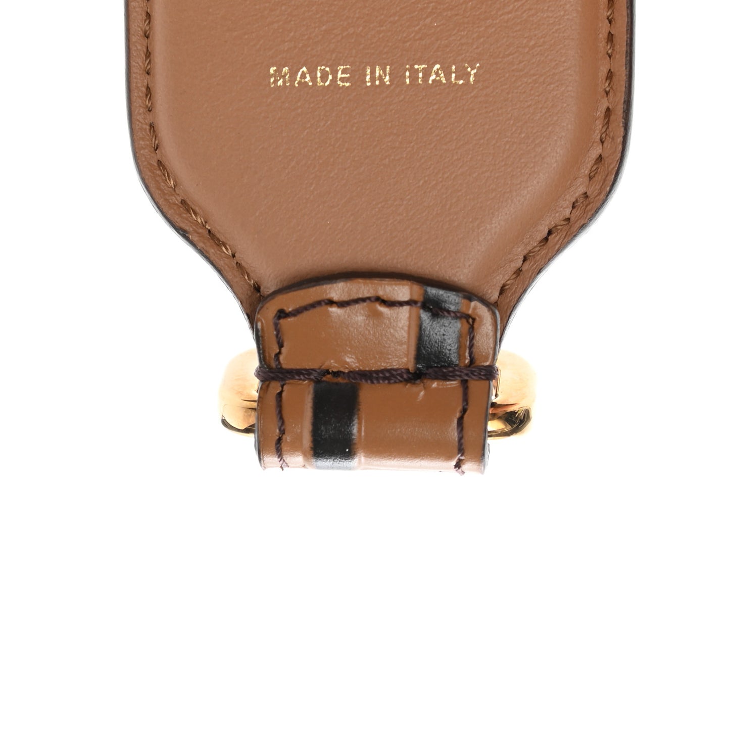 Calfskin FF 1974 Embossed Mini Strap You Tobacco Black