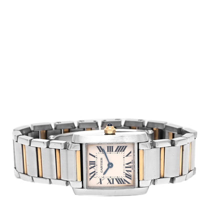 Cartier Stainless Steel 18K Yellow Gold 20mm Tank Francaise Quartz Watch 2 of 4