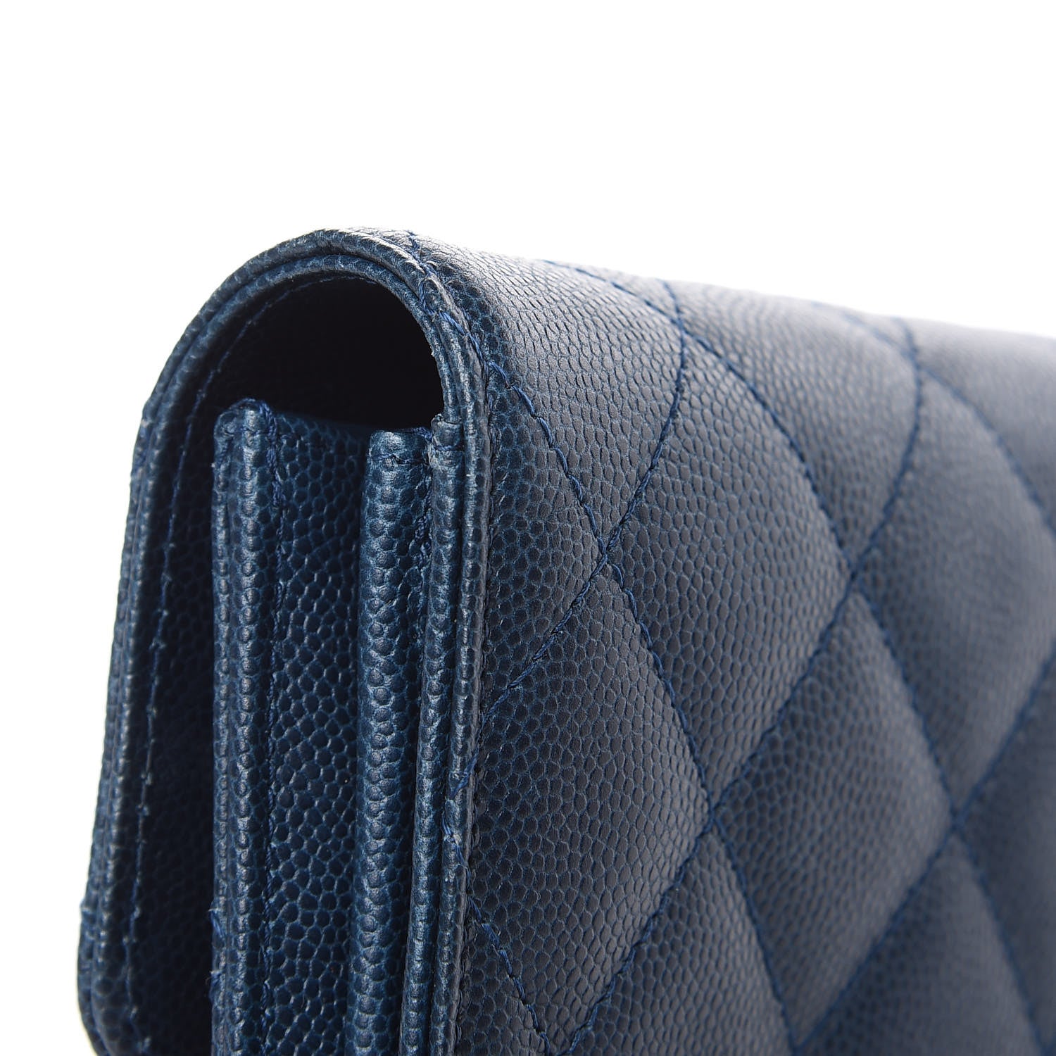 Chanel Caviar Quilted Large Gusset Flap Wallet Navy 12 of 14