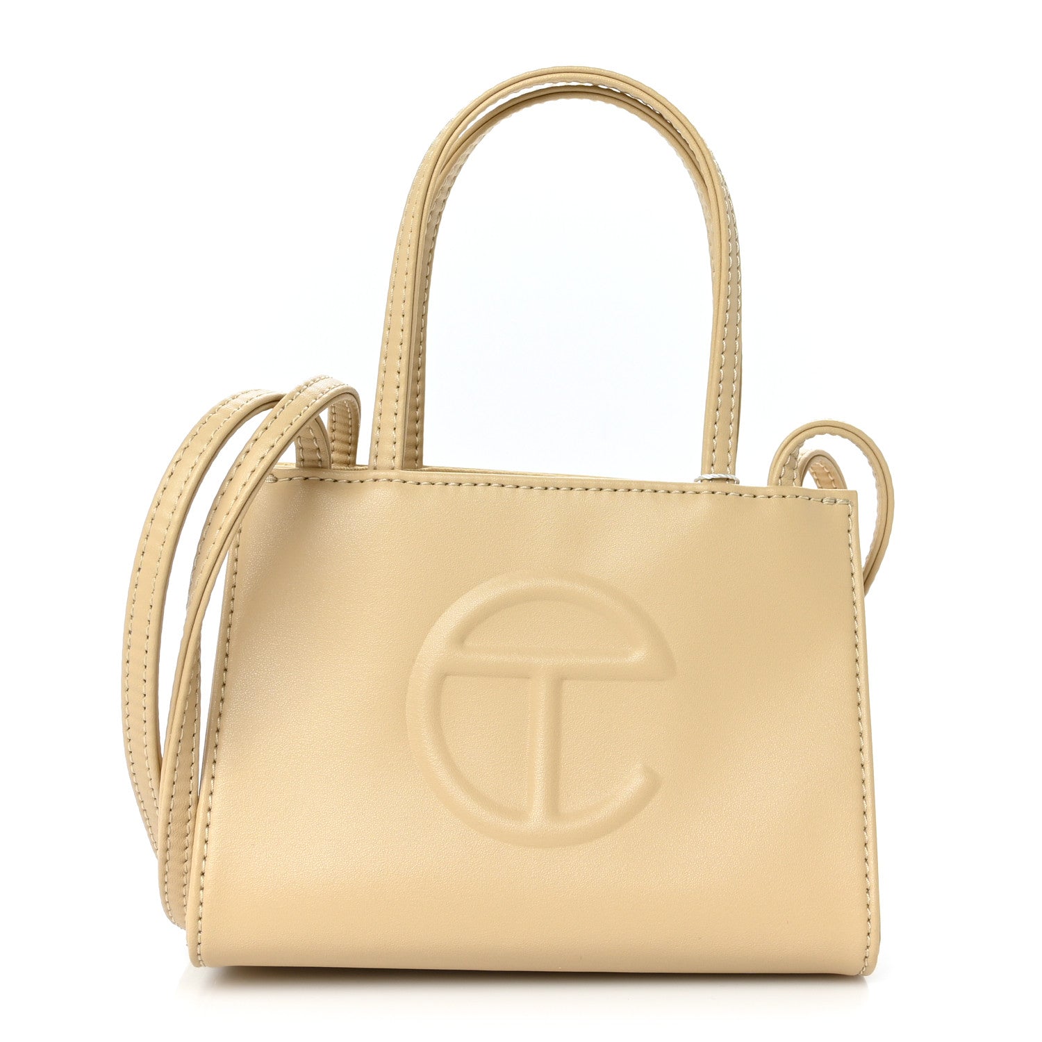 Telfar Vegan Leather Small Shopping Bag Cream 1 of 9