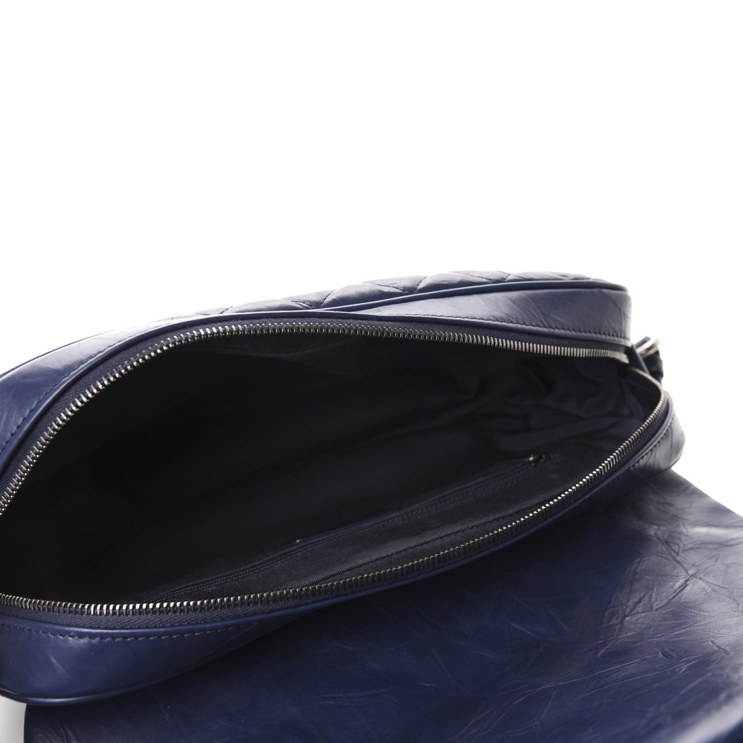 Chanel Aged Calfskin Quilted Jumbo Chain Detail Flap Blue 5 of 10