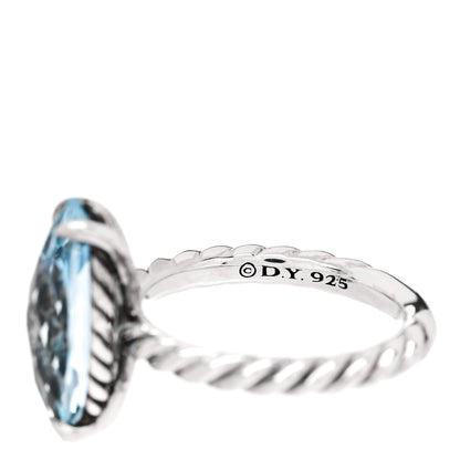 David Yurman Sterling Silver Blue Topaz Color Classics Marquise Ring 55 7.25 5 of 6
