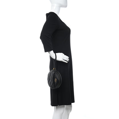 Gucci Calfskin Matelasse GG Marmont Round Wrist Wallet Black 2 of 10