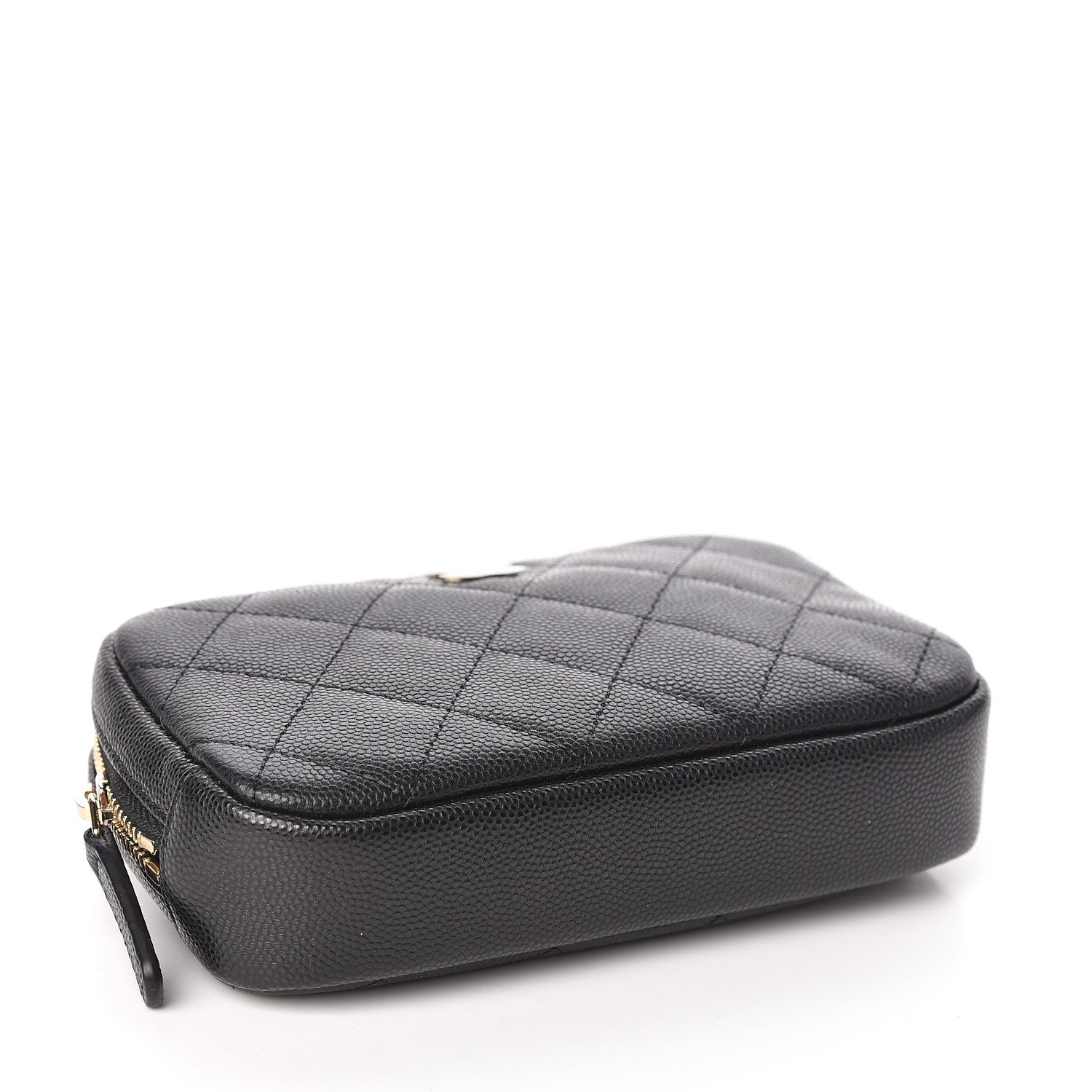 Chanel Caviar Quilted Small Curvy Pouch Cosmetic Case Black 4 of 7