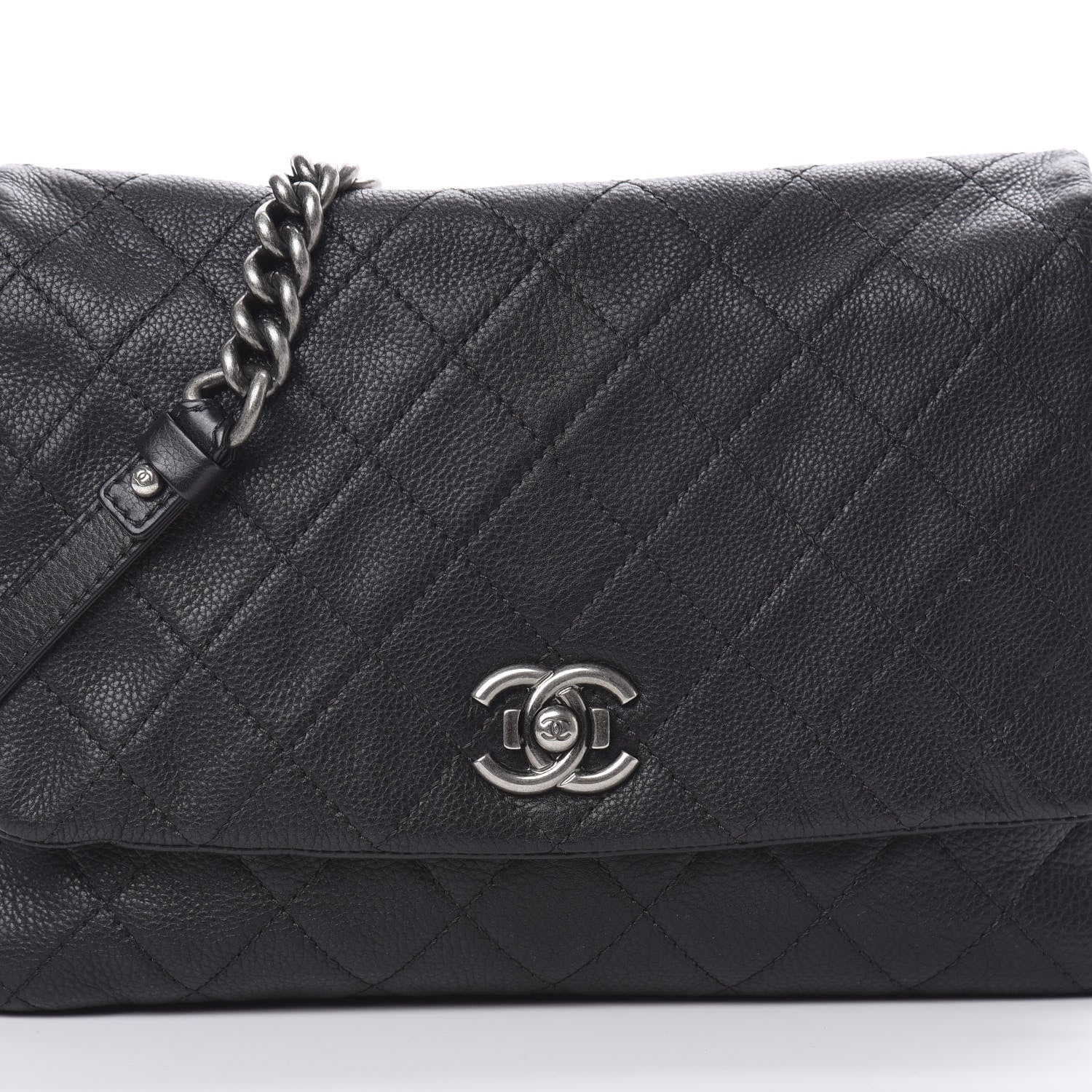Chanel Calfskin Quilted Couture Messenger Black 8 of 10
