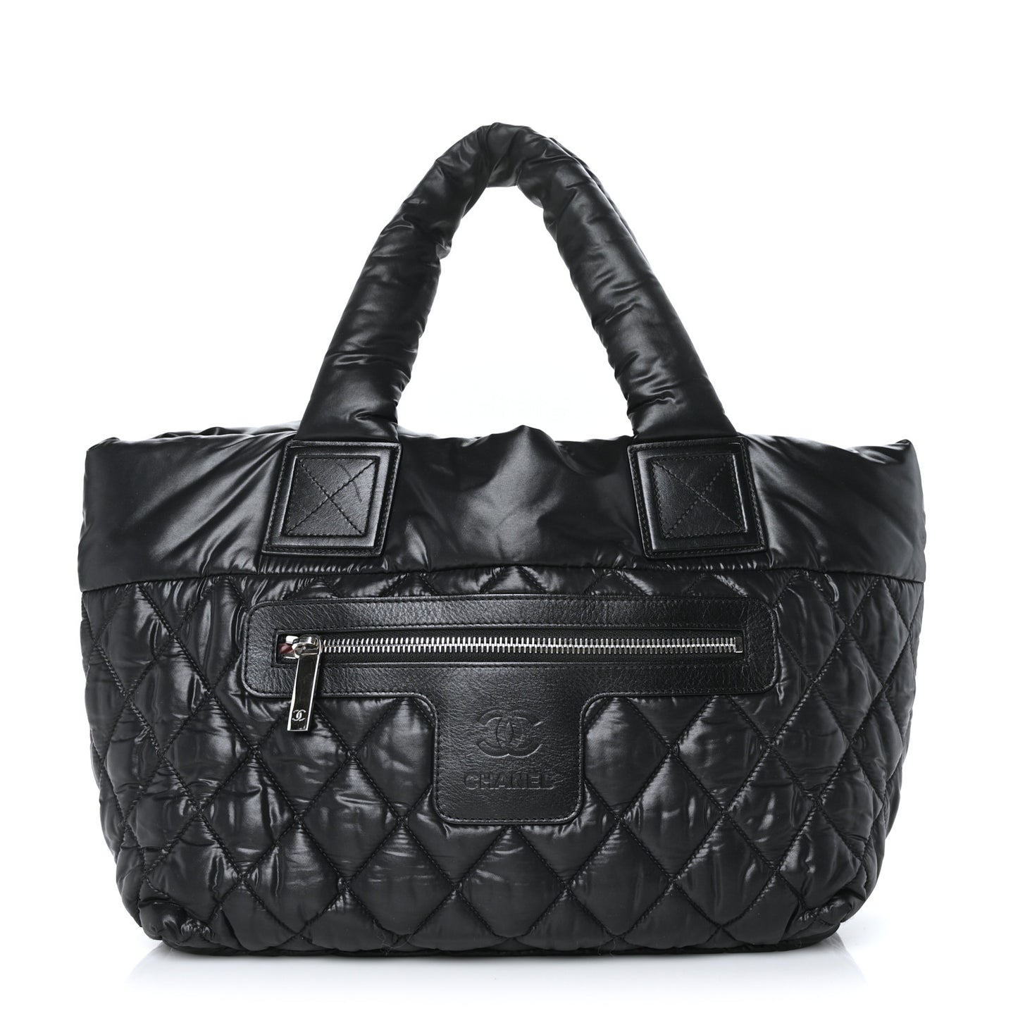 Nylon Quilted Small Coco Cocoon Tote Black