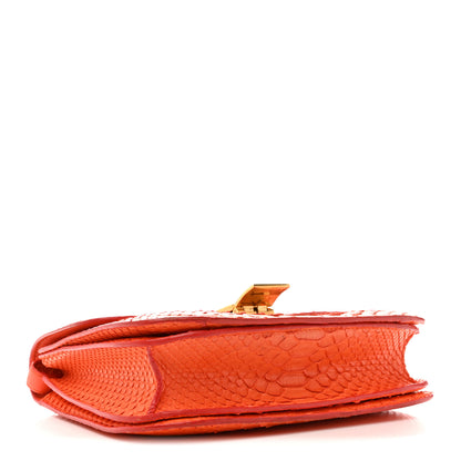 Celine Snakeskin Medium Classic Box Flap Orange 4 of 17