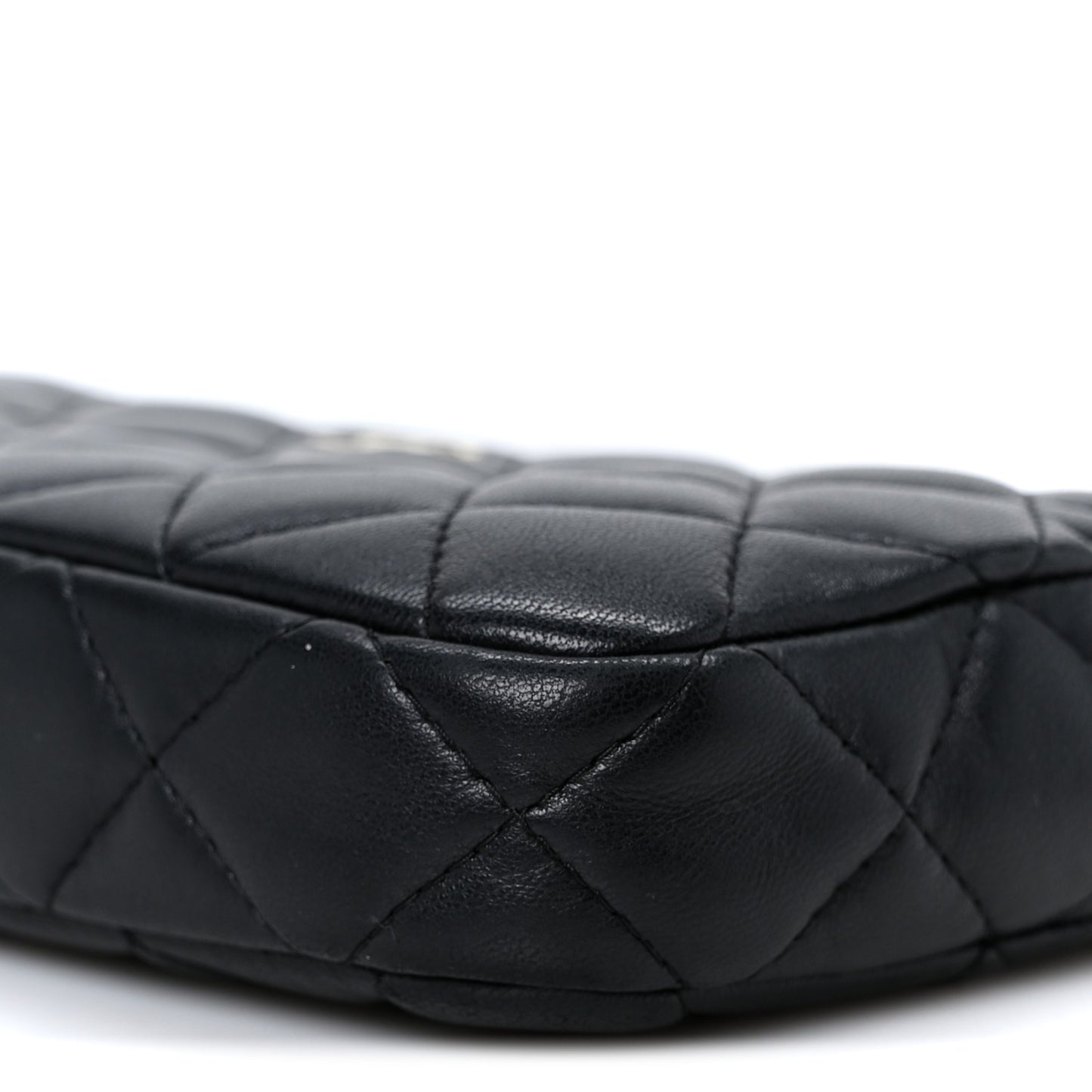 Lambskin Quilted Small Clutch With Chain Black