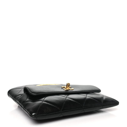 Chanel Lambskin Quilted Clutch Mini Flap Bag Black 4 of 10
