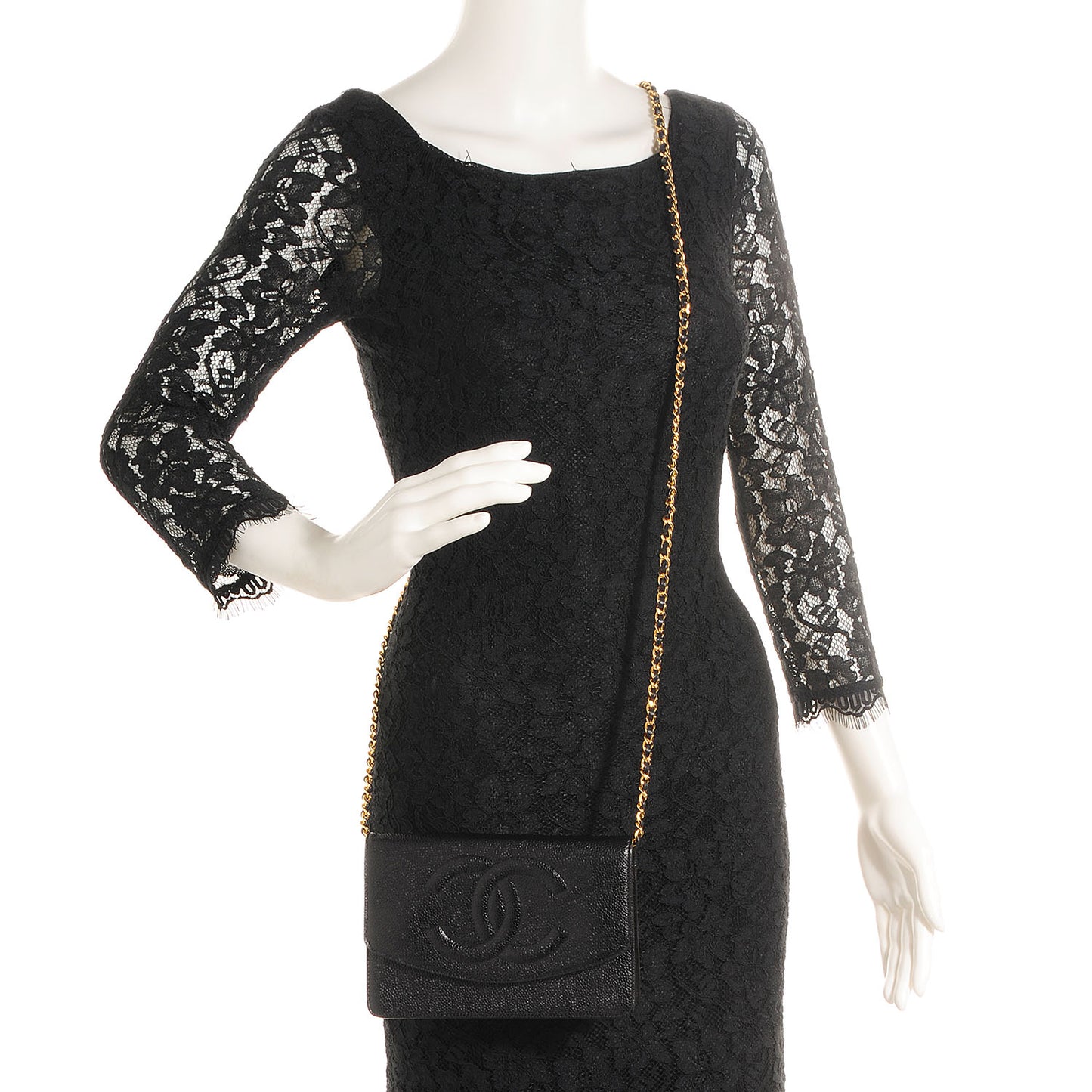 Caviar Timeless CC Wallet on Chain WOC Black