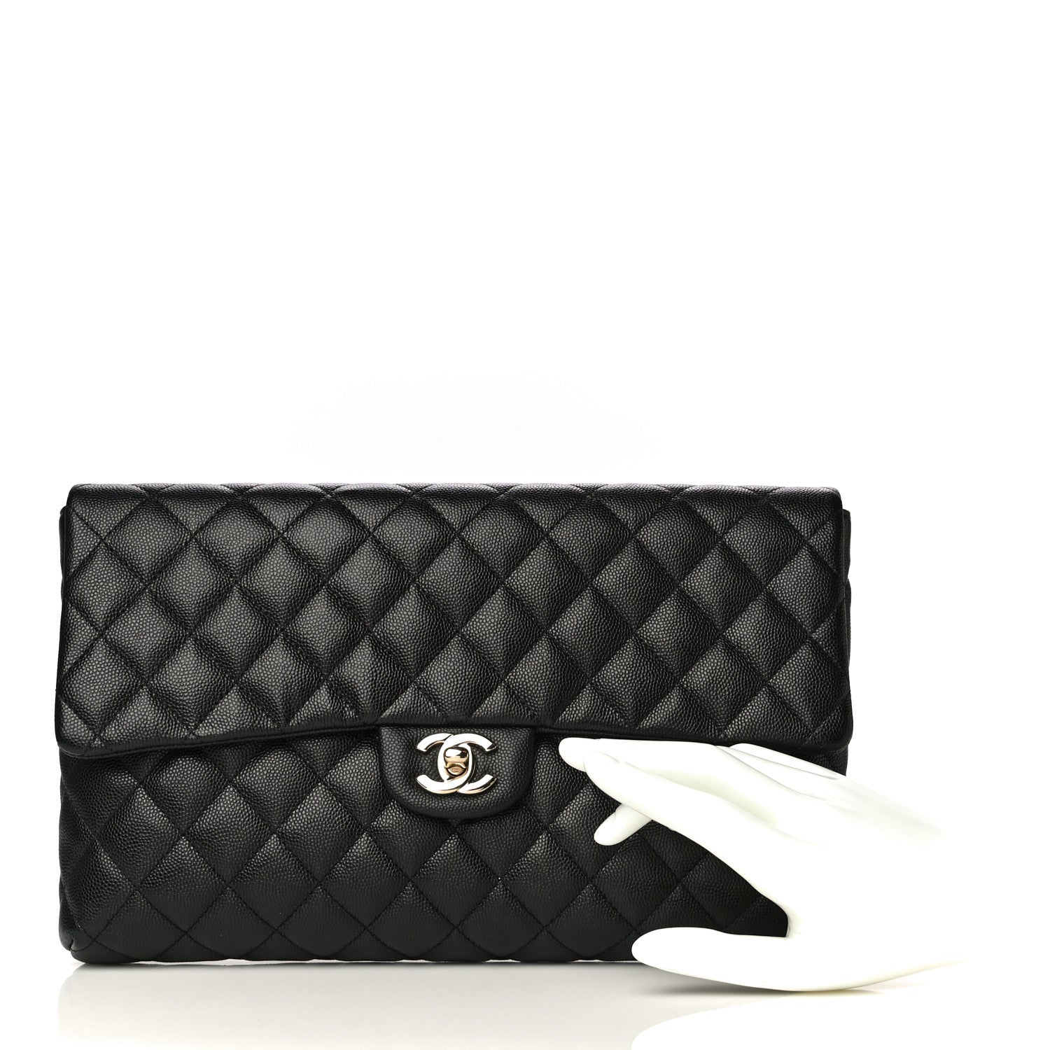 Chanel Caviar Quilted Flap Clutch Black 2 of 13