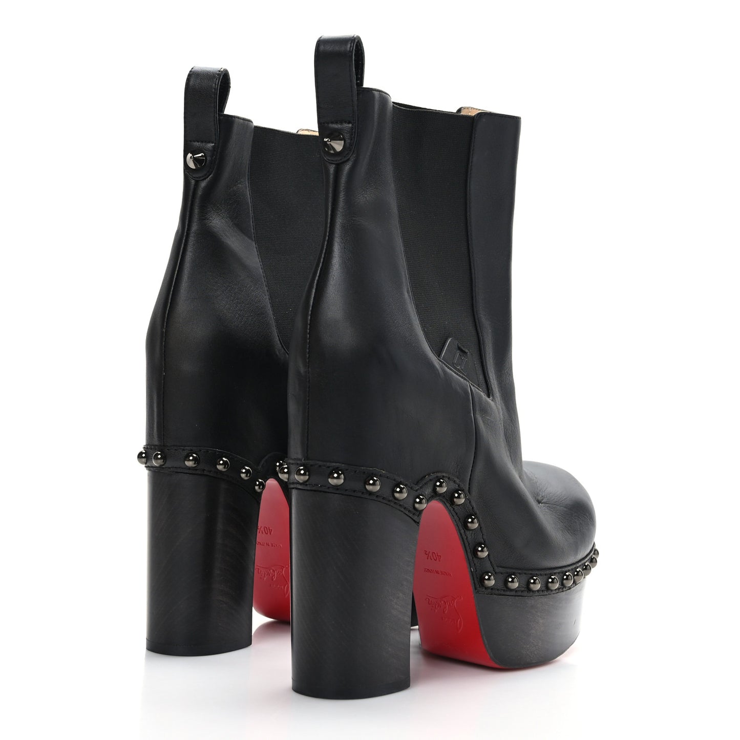 Calfskin Studded Joan 130 Booties 40.5 Black