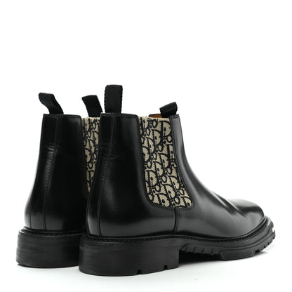 Christian Dior Calfskin Oblique Mens Explorer II Chelsea Boots 44 Beige Black 4 of 9