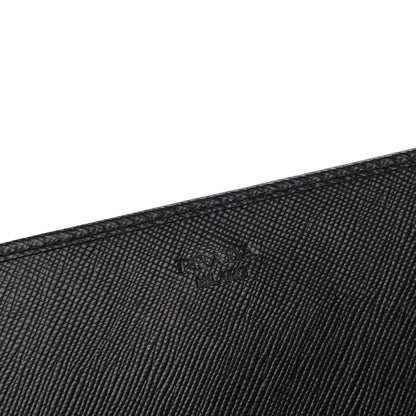 Prada Saffiano Metal Oro Chain Wallet Nero Black 6 of 9
