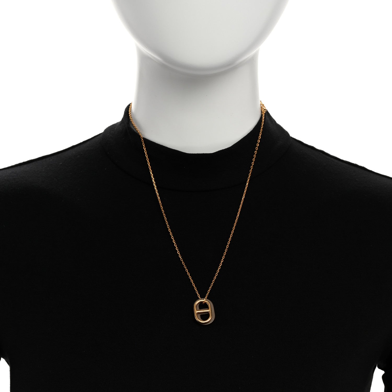 Hermes Swift O'Maillon Pendant Necklace Etoupe 2 of 7
