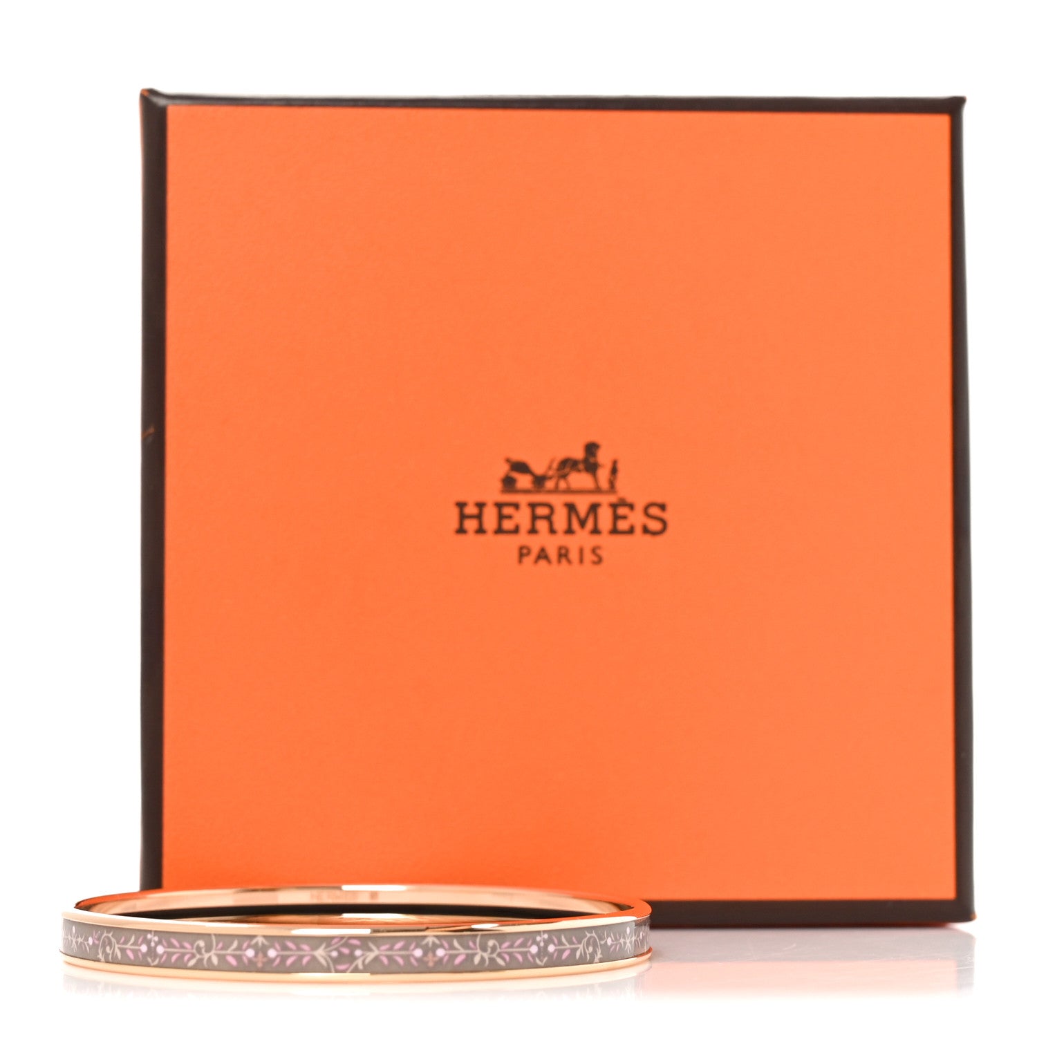 Hermes Enamel Printed Extra Narrow Etriers Bracelet 70 Aube 6 of 6