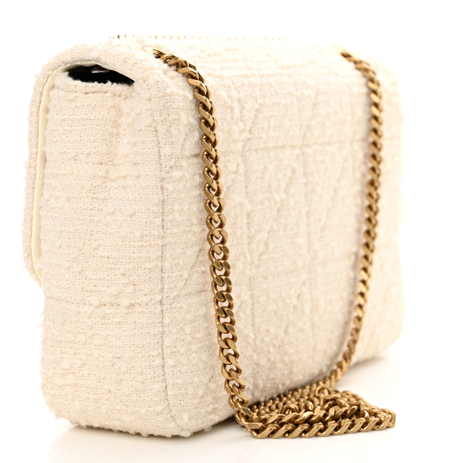 Saint Laurent Boucle Tweed Patchwork Monogram Medium Jamie Baguette Craie 3 of 11
