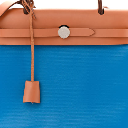 Hermes Toile H Berline Vache Hunter Herbag Zip 31 PM Bleu Zanzibar Natural 9 of 12