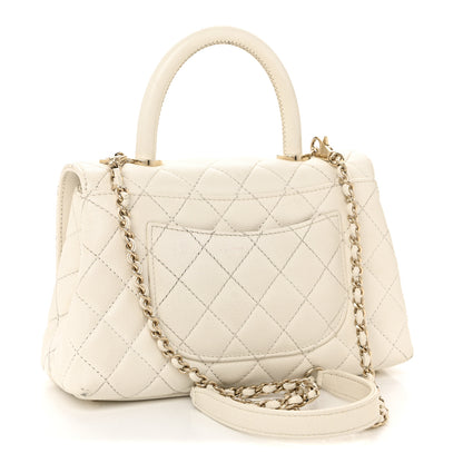 Chanel Caviar Quilted Mini Coco Handle Flap White 3 of 14