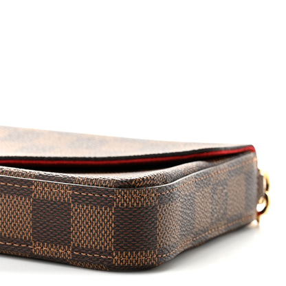 Louis Vuitton Damier Ebene Pochette Felicie Chain Wallet 10 of 11