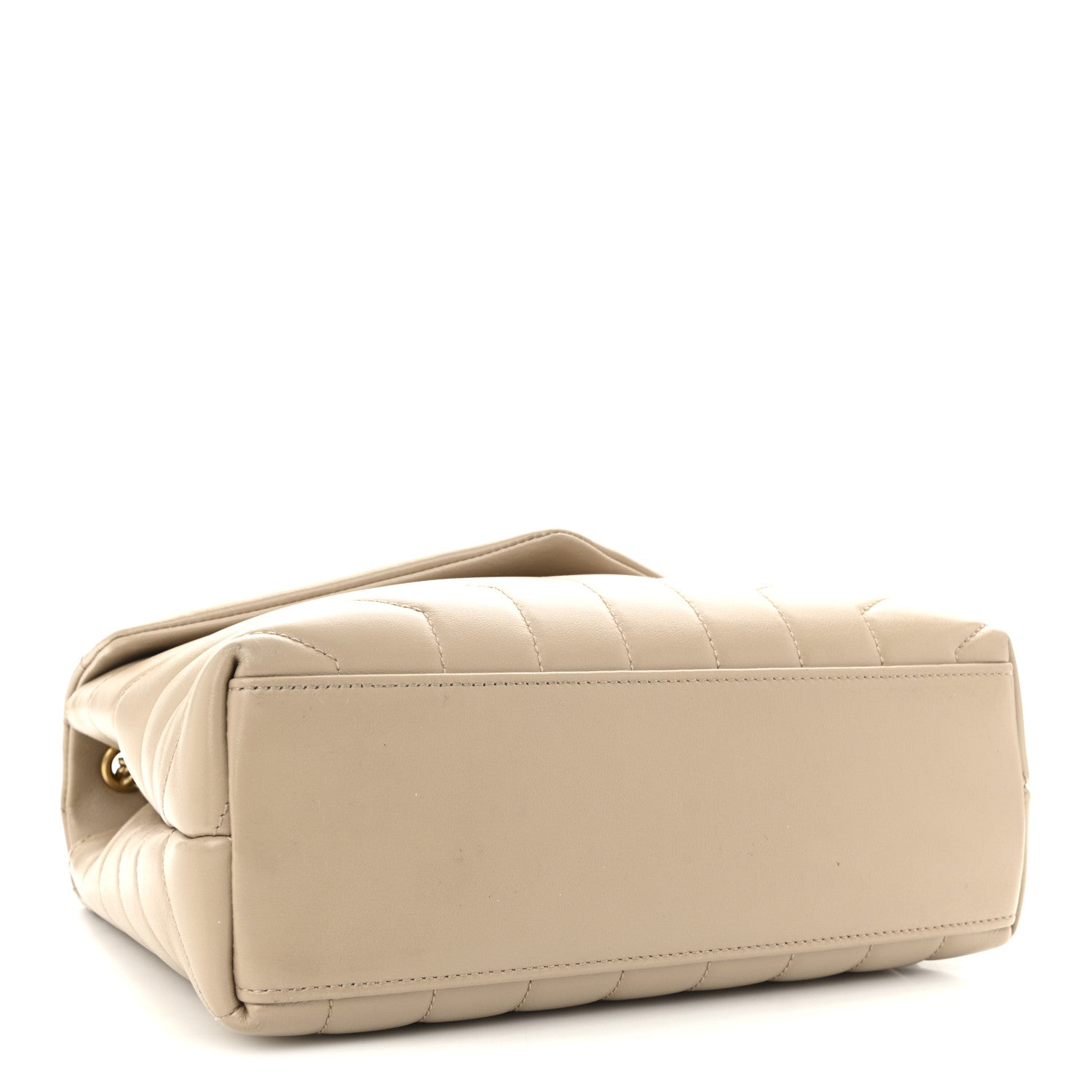Saint Laurent Calfskin Y Quilted Monogram Small Loulou Chain Satchel Dark Beige 4 of 9