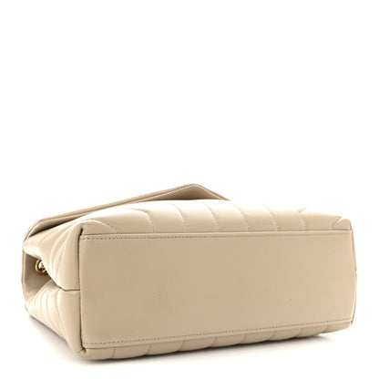 Saint Laurent Calfskin Y Quilted Monogram Small Loulou Chain Satchel Dark Beige 4 of 9