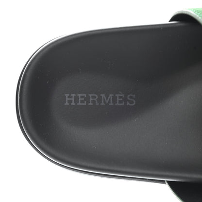 Hermes Suede Goatskin Womens Chypre Sandals 36 Vert Electrique 6 of 8