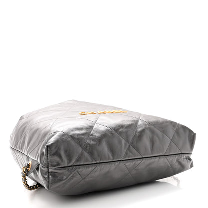 Chanel Metallic Calfskin Quilted Chanel 22 Backpack Ruthenium 4 of 10
