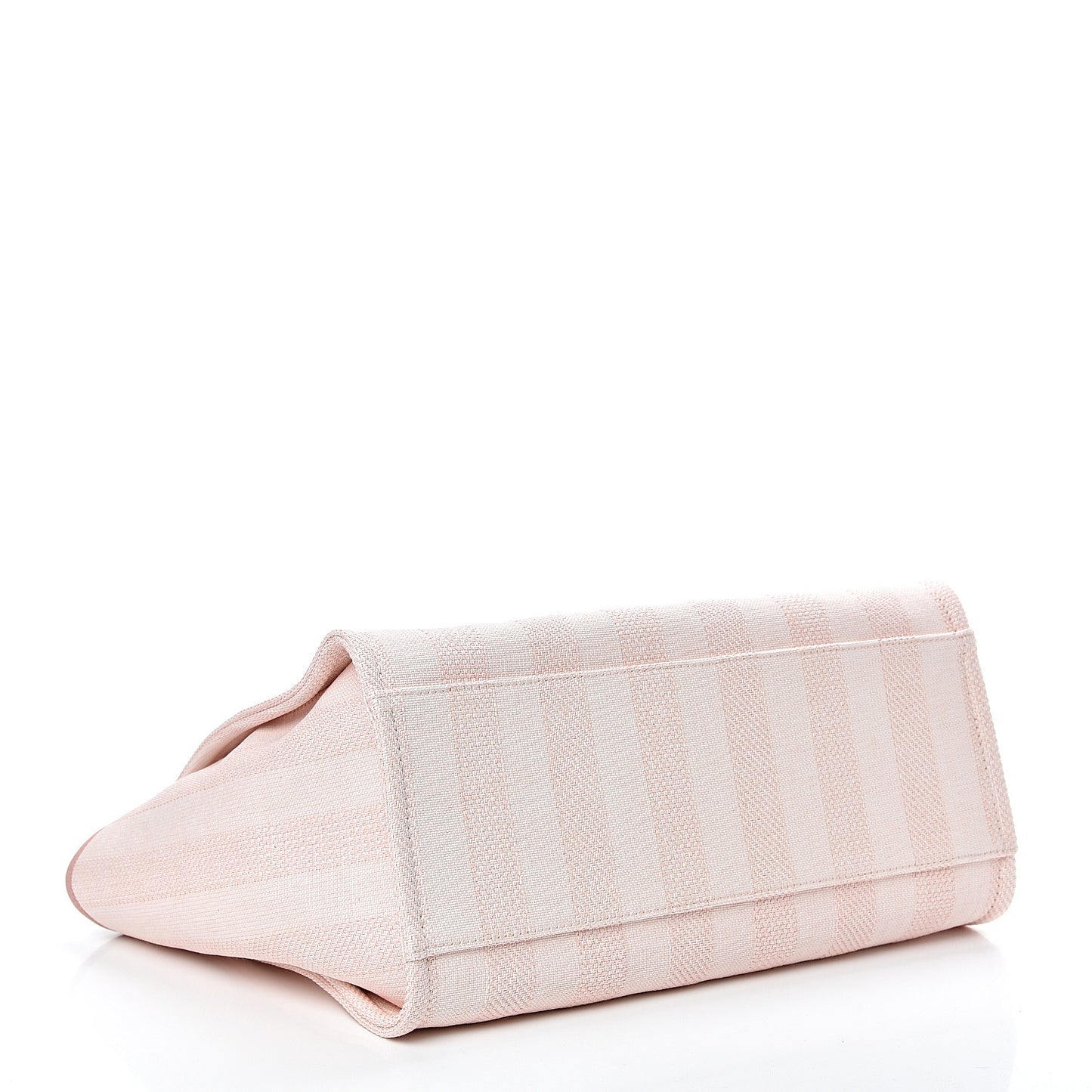 Straw Raffia Calfskin Striped Medium Deauville Tote Light Pink