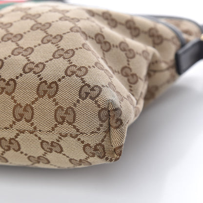 Gucci GG Monogram Web Flat Messenger Bag Black 9 of 11