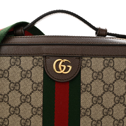 Gucci GG Supreme Monogram Web Small Ophidia Top Handle Shoulder Bag Brown 8 of 11