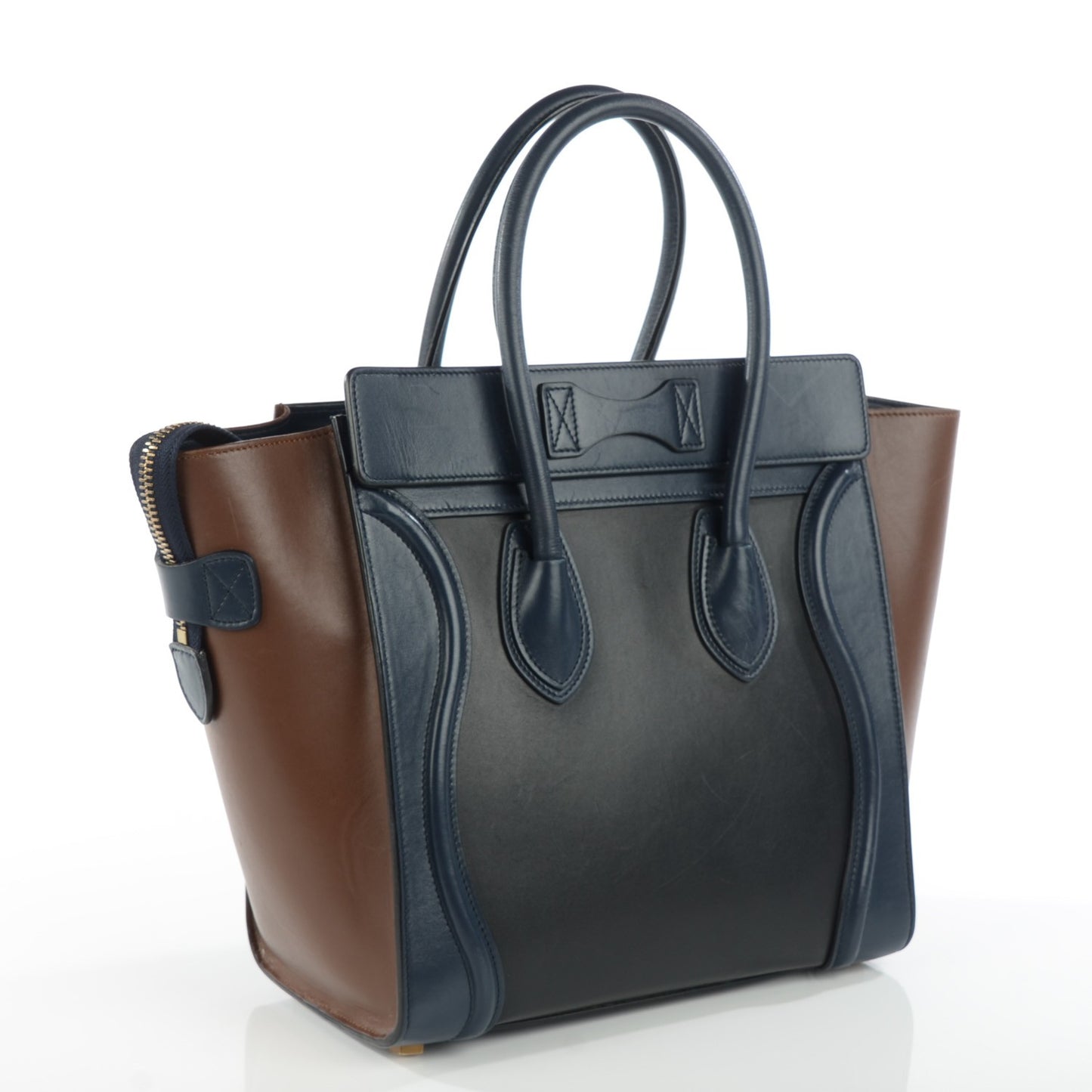 Smooth Calfskin Micro Tri-Color Luggage Black