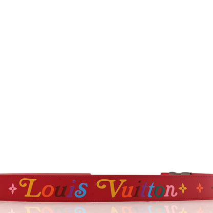 Louis Vuitton Calfskin 35mm LV New Wave Belt 80 32 Red 5 of 8