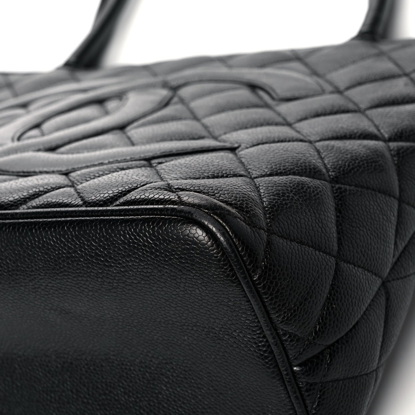Caviar Quilted Medallion Tote Black