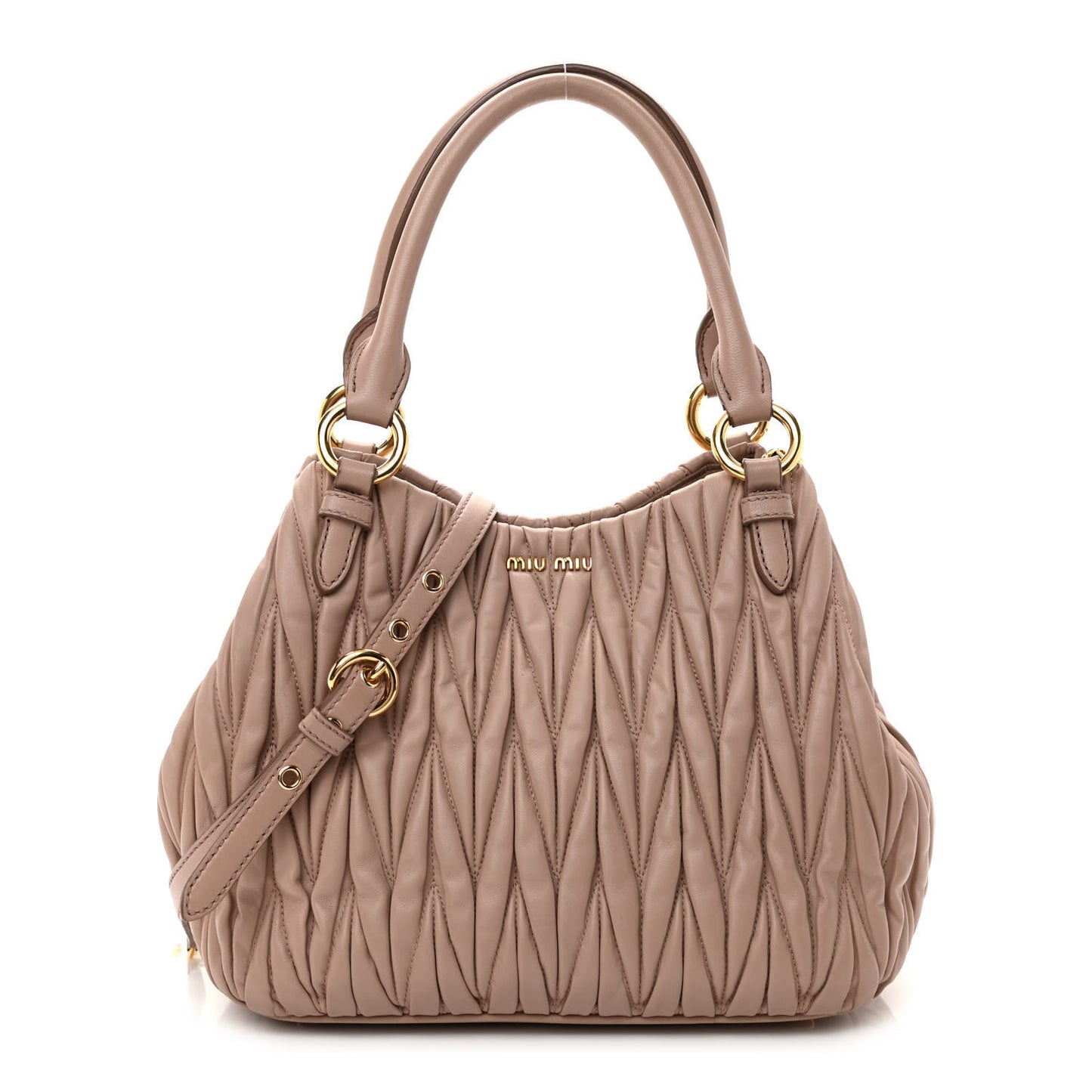 Nappa Matelasse Top Handle Bag Cammeo