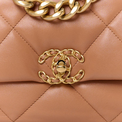 Chanel Lambskin Quilted Large Chanel 19 Flap Brown 8 of 12