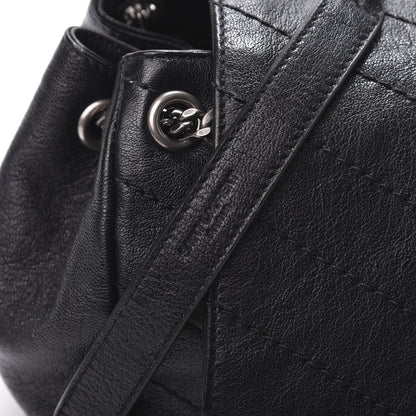 Saint Laurent Pebbled Lambskin Chevron Monogram Small Nolita Black 12 of 12