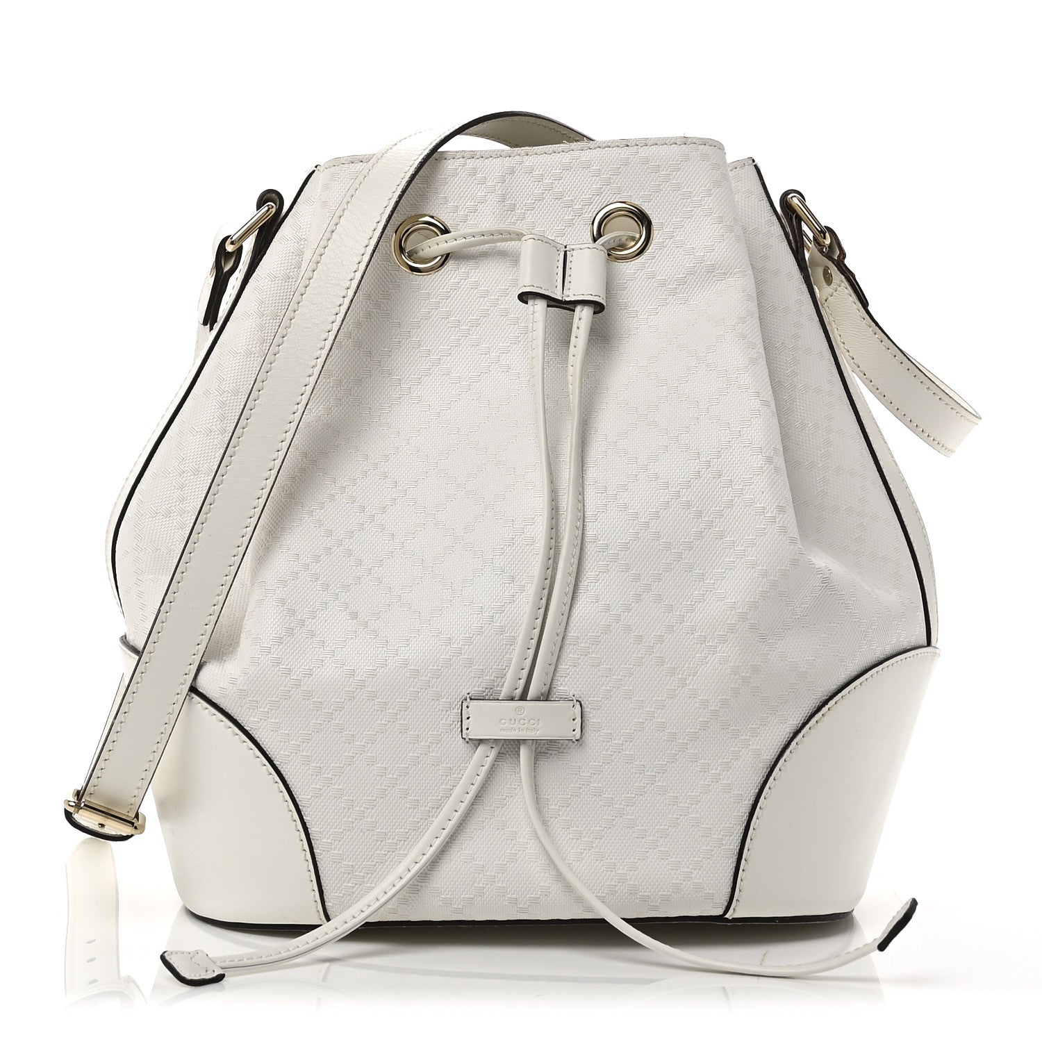 Gucci Bright Diamante Medium Bucket Bag Great White 1 of 11